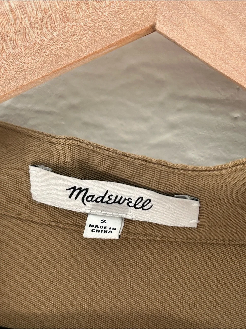 Madewell Tan High Low Shirt Dress with Classic Label Comfort Pockets Size Small - Picture 2 of 7